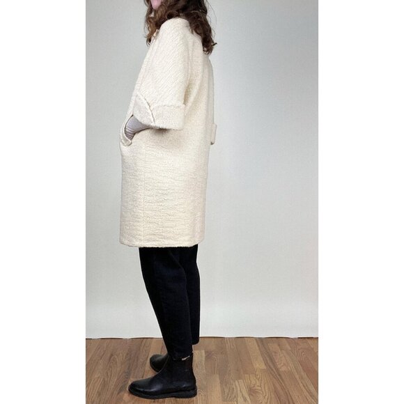 Vintage 1960s Mod Boucle Knit Driving Car Coat Jacket Peacoat Bride Bridal 60s - Picture 3 of 8